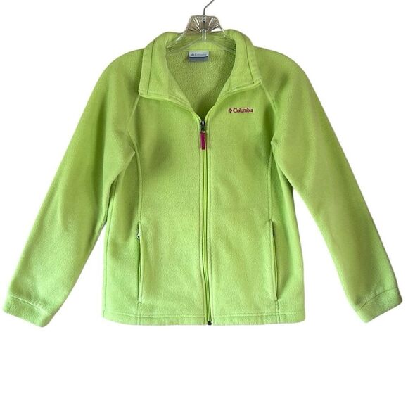 Columbia Girls Neon Yellow Full Zip Fleece Jacket - Picture 1 of 5